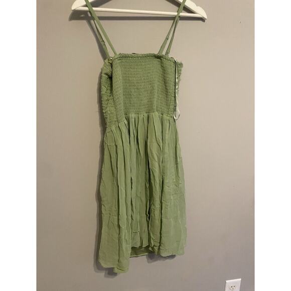 Antonio Melani Green‎ Strapless Dress Size6 Bandage Flowy Delicate 100% Silk - Picture 5 of 6